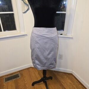 Express Pencil Skirt Womens Size 4 Neutral‎ Solid Gray Decorative Buckle Lined